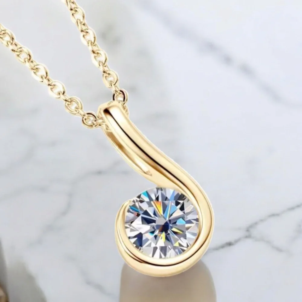 Moissanite 1 CT Music Note Pendant Necklace